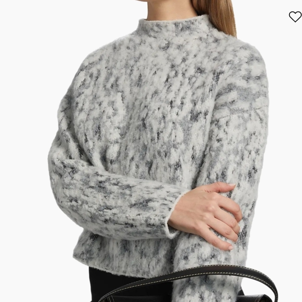 NWOT Vince Abstract Onyx Jacquard Sweater Size: XS Cabincore Cozy Luxury
